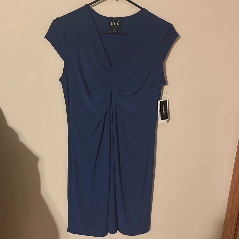 eci NEW YORK Women's stretch navy dress size S